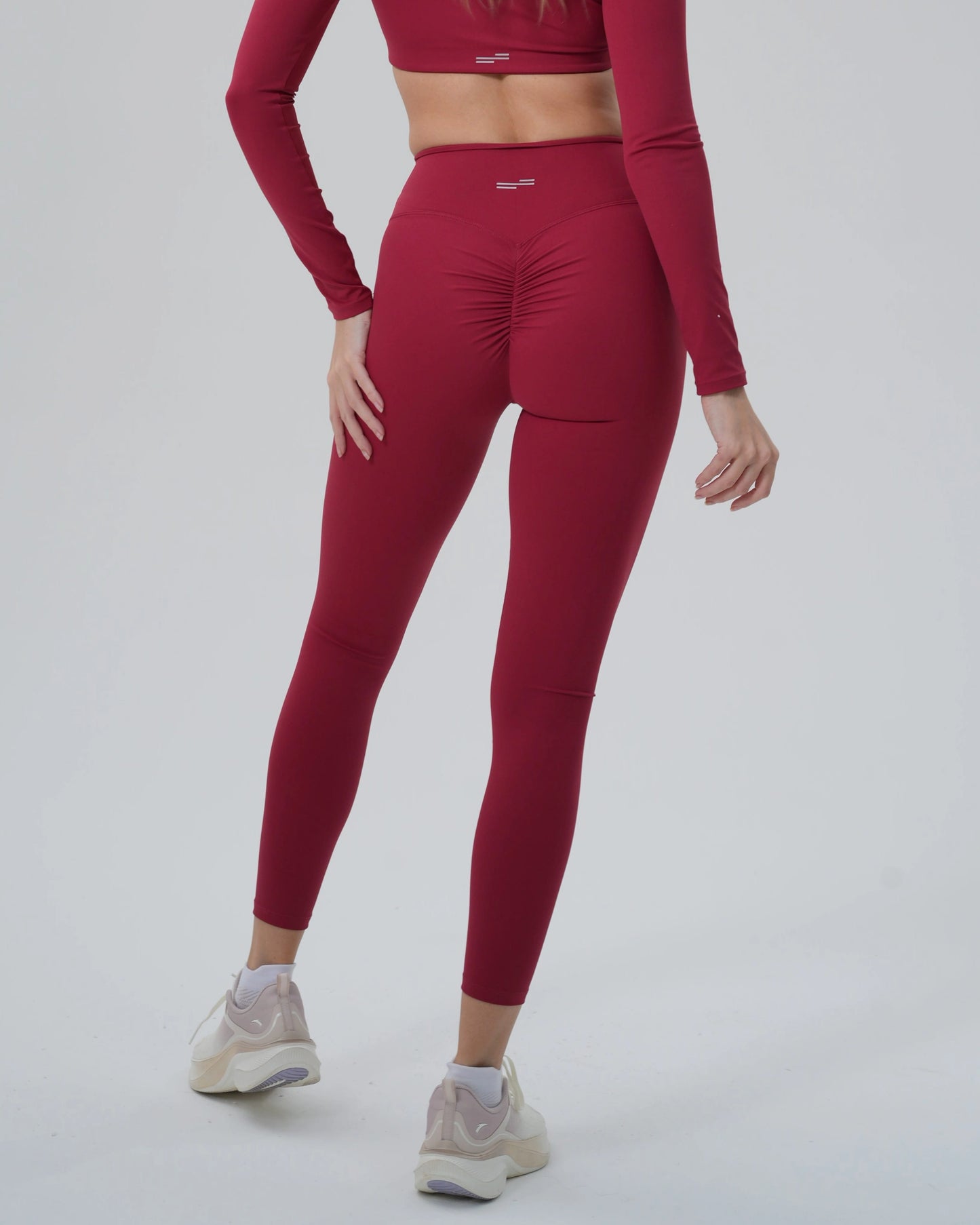Bandsam AllureFit Leggings in red, showcasing stretch, comfort, and flexibility for women’s activewear like yoga and workouts.