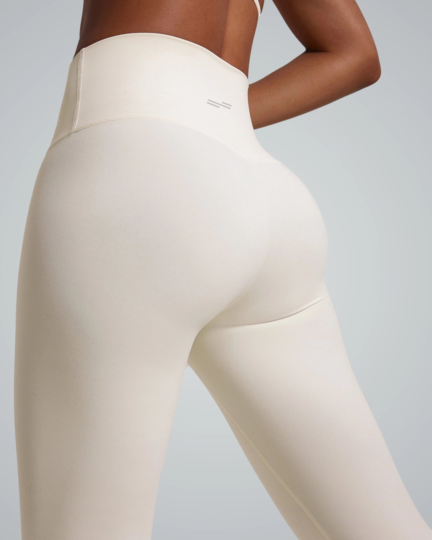 Bandsam UltraSkin Fit Leggings in cream color showcasing high-waisted design, soft stretch activewear for yoga, pilates, and lounging.