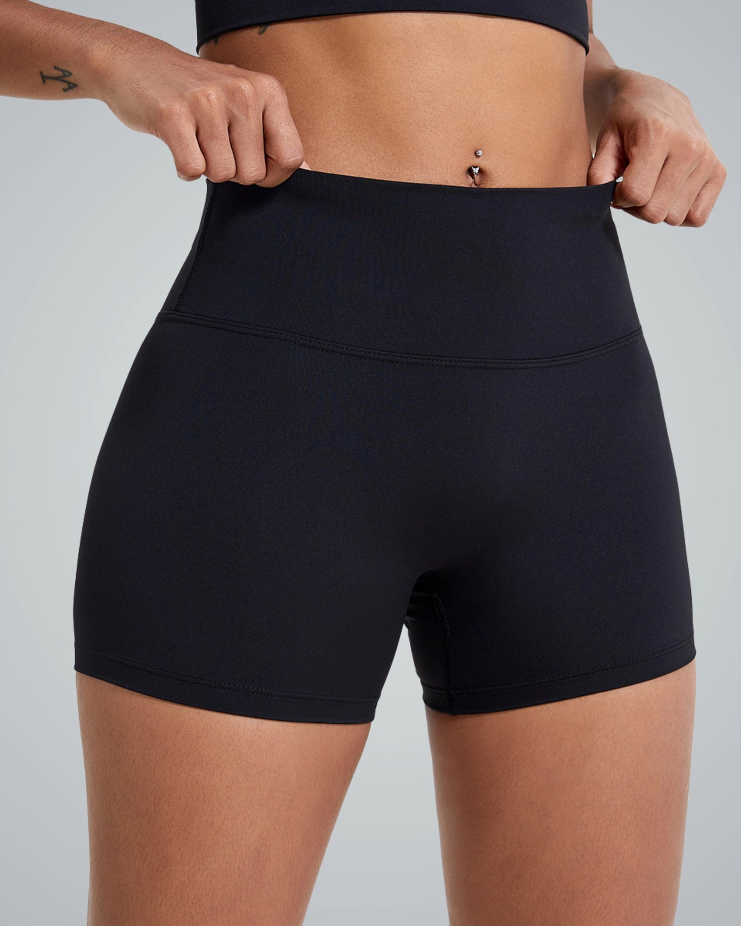 Bandsam VibrantMove Women's Shorts in black; ultra-light, flexible activewear perfect for yoga, pilates, and workouts.