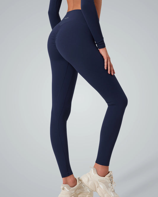 Bandsam AllureFit Leggings, navy blue, for women's activewear: stretch, comfort, flexibility for workouts, yoga, pilates, lounging.