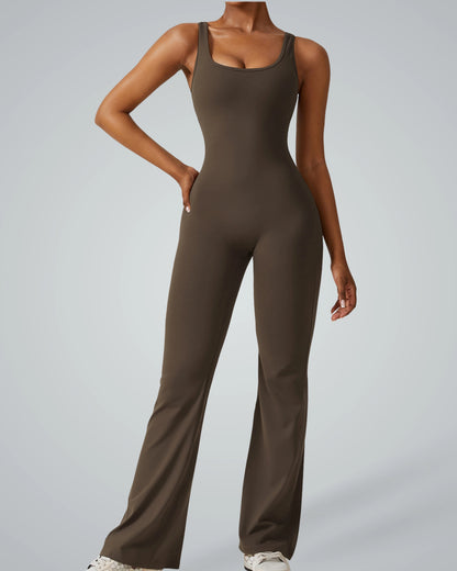AuraFlow Jumpsuit by Bandsam - Women's stretch activewear for yoga, pilates, and lounging, featuring comfort, support, and style.