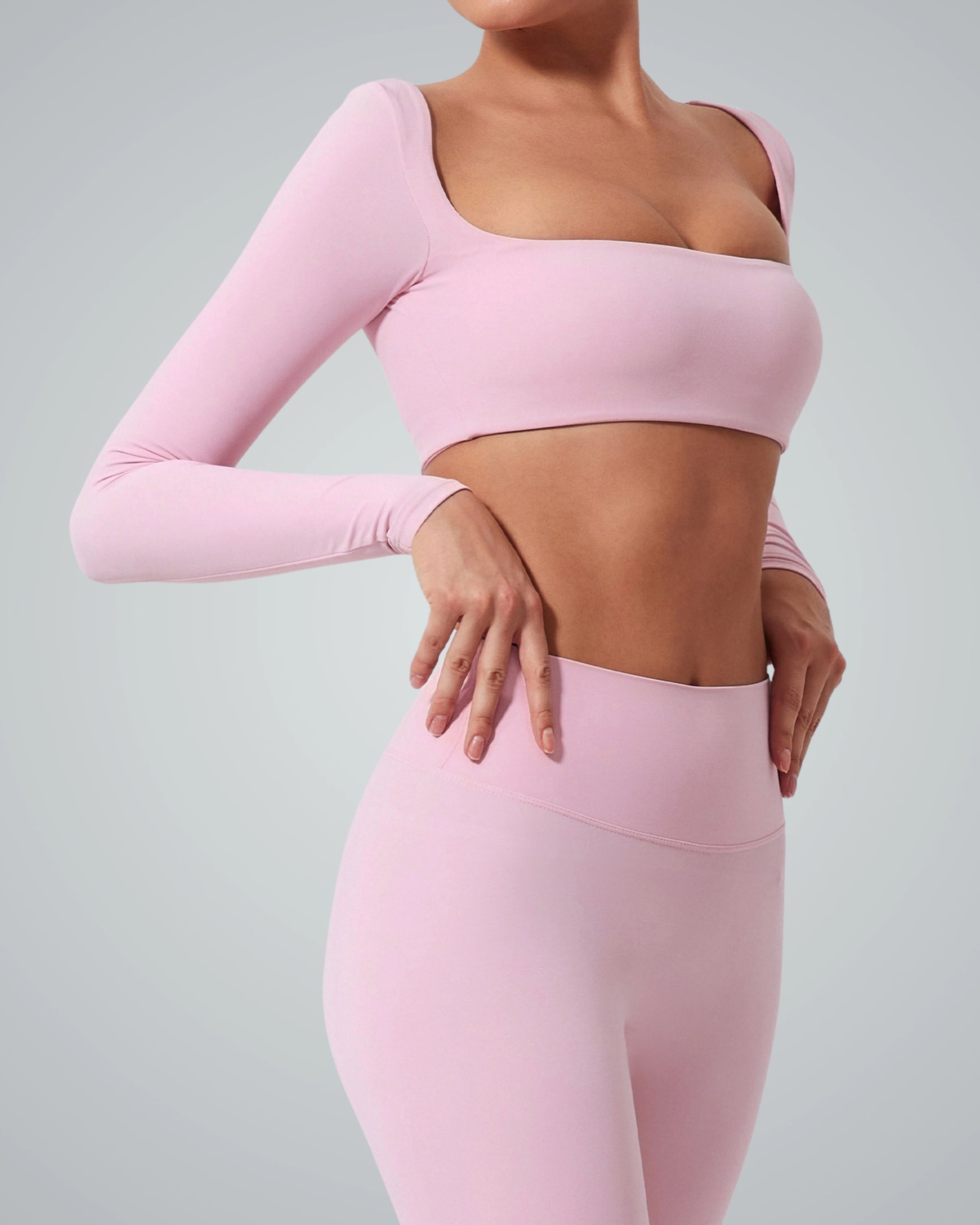 BalanceLine Top by Bandsam in soft pink, featuring a sleek silhouette for comfort during yoga and everyday wear.