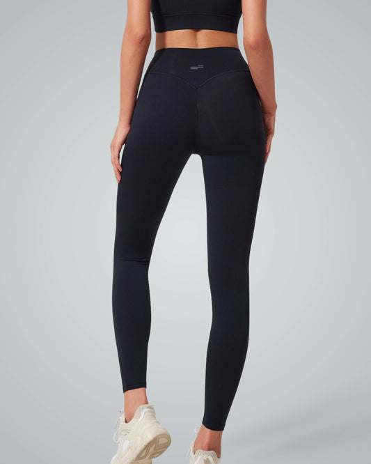 Bandsam Calm Wave Leggings on woman; high-rise, stretchy, soft activewear for yoga, pilates, workout, or relaxing; ideal for women.
