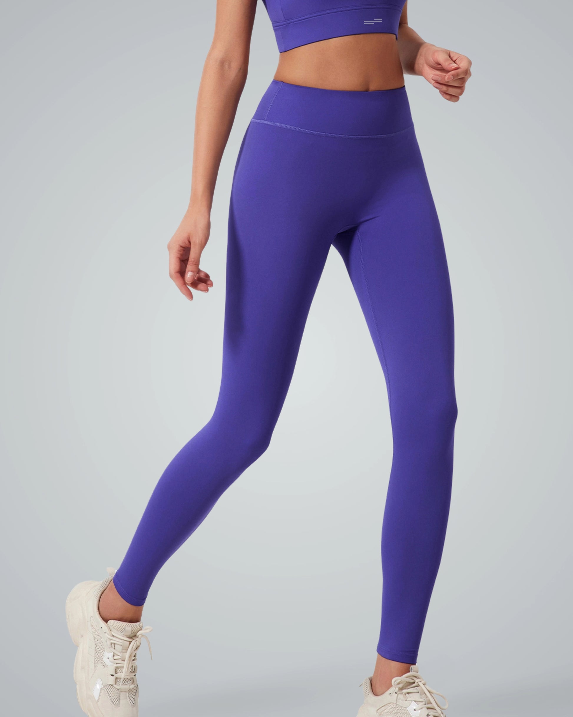Bandsam Calm Wave Leggings in purple, perfect for yoga, pilates, or lounging. Stretch, comfort, and soft support for active women.