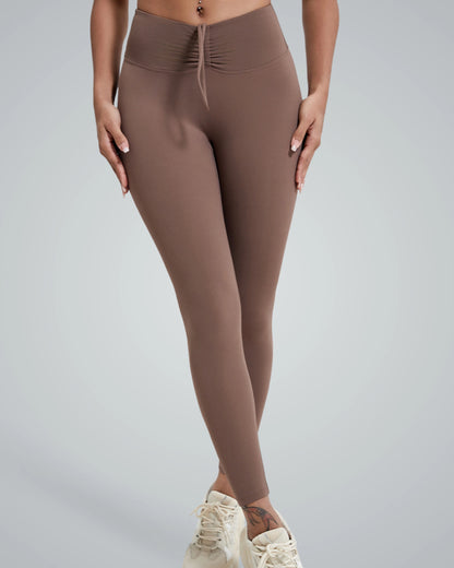 Bandsam Coral Crush Leggings for women, featuring high-rise design, scrunch-back, and soft stretch for yoga, workout, and lounging comfort.