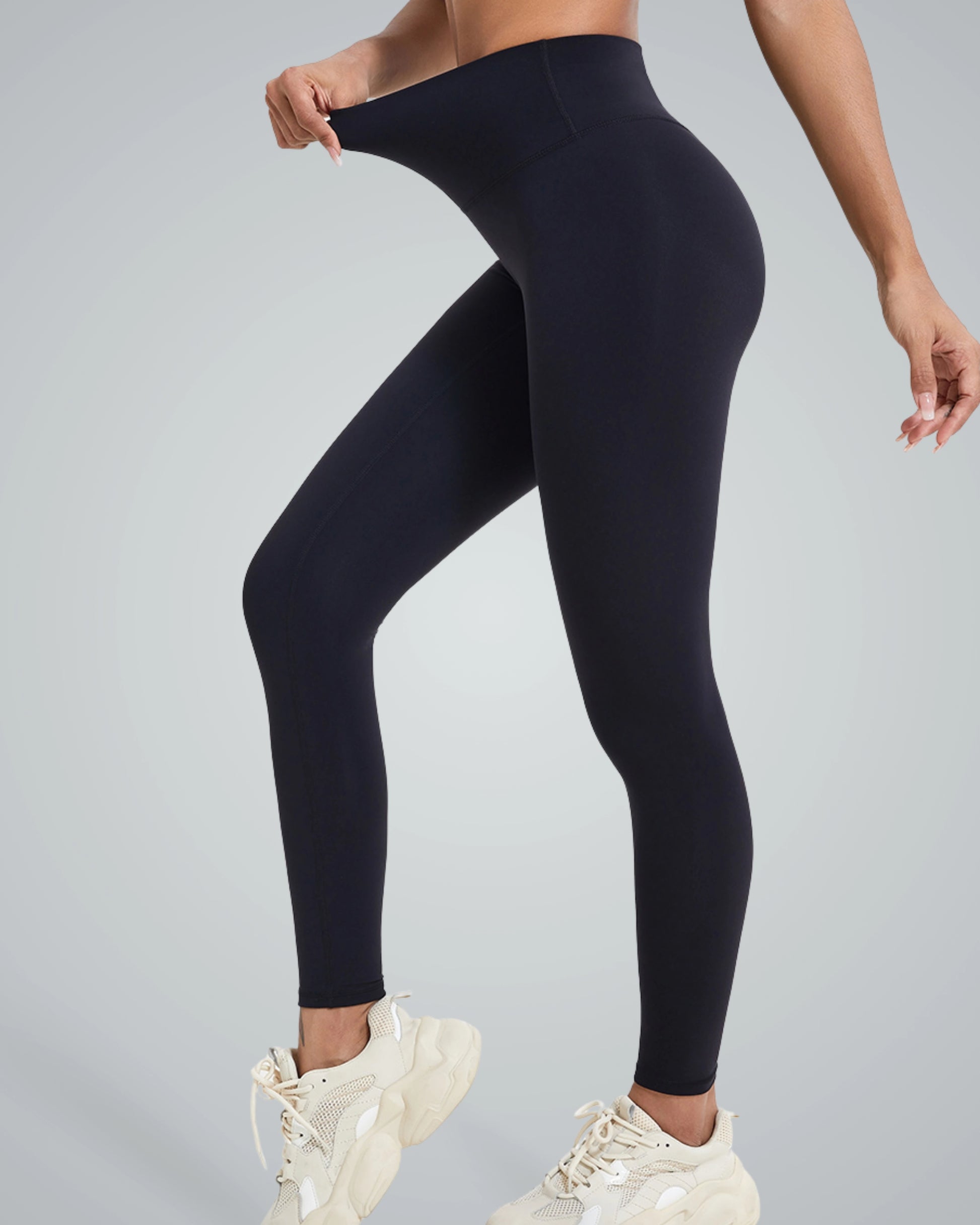 Bandsam CoreFit Leggings for women, high-rise stretch activewear offering comfort, support, and flexibility for yoga, workout, and lounging.