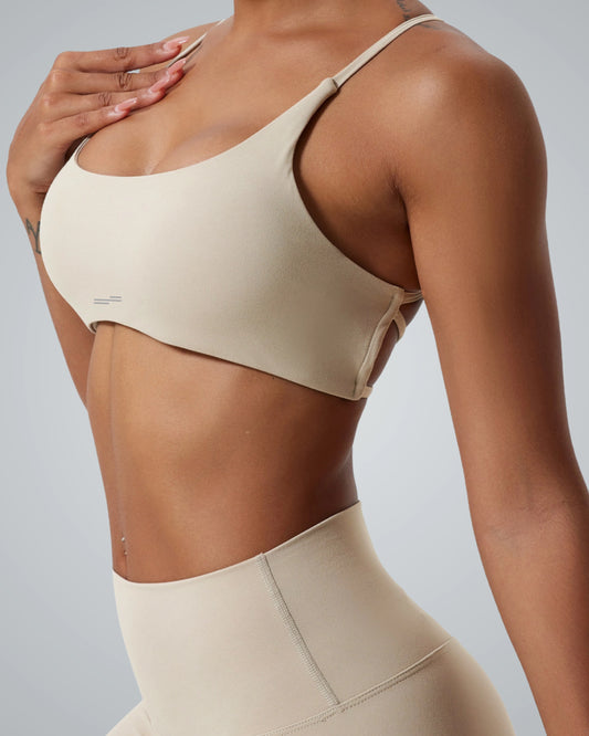 Bandsam Cross Flow Bra in premium soft fabric, ideal for women’s stretch fitness, yoga, and workout, offering breathable activewear.