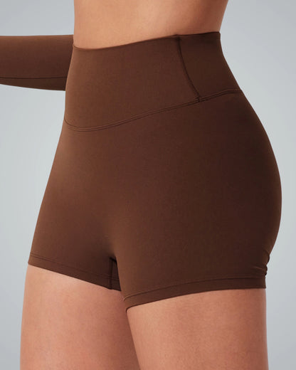Bandsam CurveEnhance Shorts for women, showcasing stretch activewear design in brown for comfort, support, and flexible workout activities.