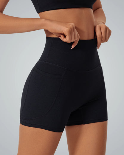 Bandsam LilaFit high-rise short for women, featuring stretch fabric, comfort, flexibility, perfect for yoga, pilates, lounging, and workouts.