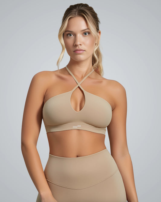 Bandsam ShapeSync Bra - Soft, flexible crisscross design for activewear comfort and support, ideal for yoga, pilates, and lounging.