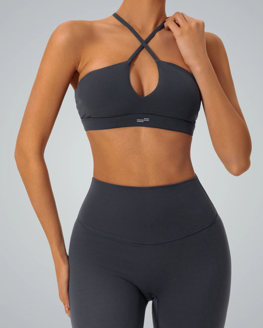 Bandsam ShapeSync Bra with crisscross design, offering comfort and support. Ideal for yoga, pilates, and activewear. Stretch and soft fabric.
