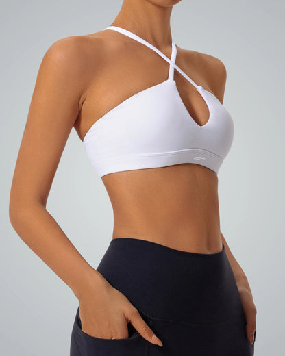 Bandsam ShapeSync Bra showcasing crisscross design, perfect for stretch, support, and comfort in activewear for women.