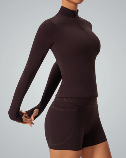 Bandsam SmoothFit Long Sleeve for women, black activewear top, soft, stretchable, seamless comfort, ideal for workout, yoga, pilates.