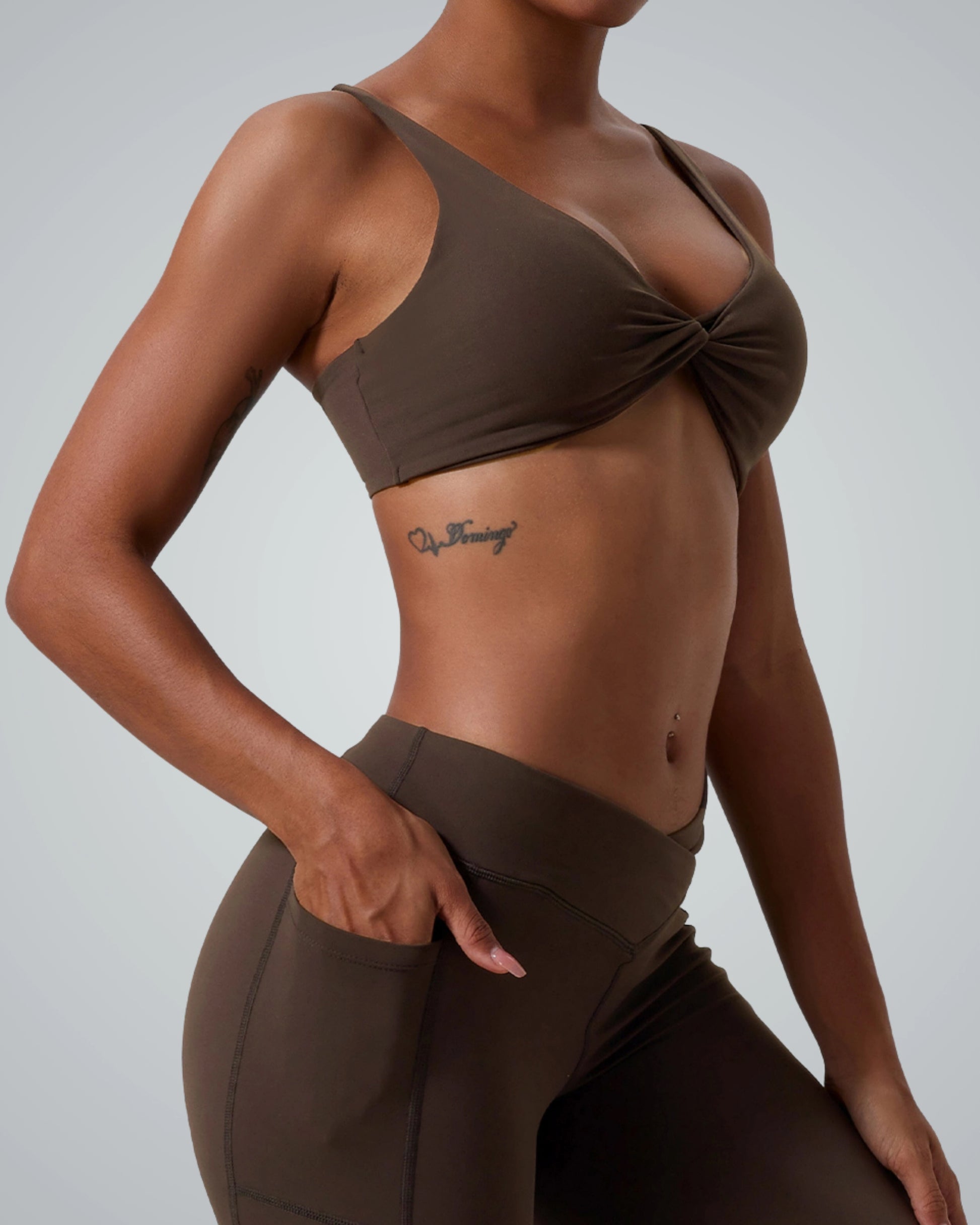 Bandsam TwistFit Bra for women, ideal for yoga and workout, featuring soft stretch fabric for activewear support and versatility.