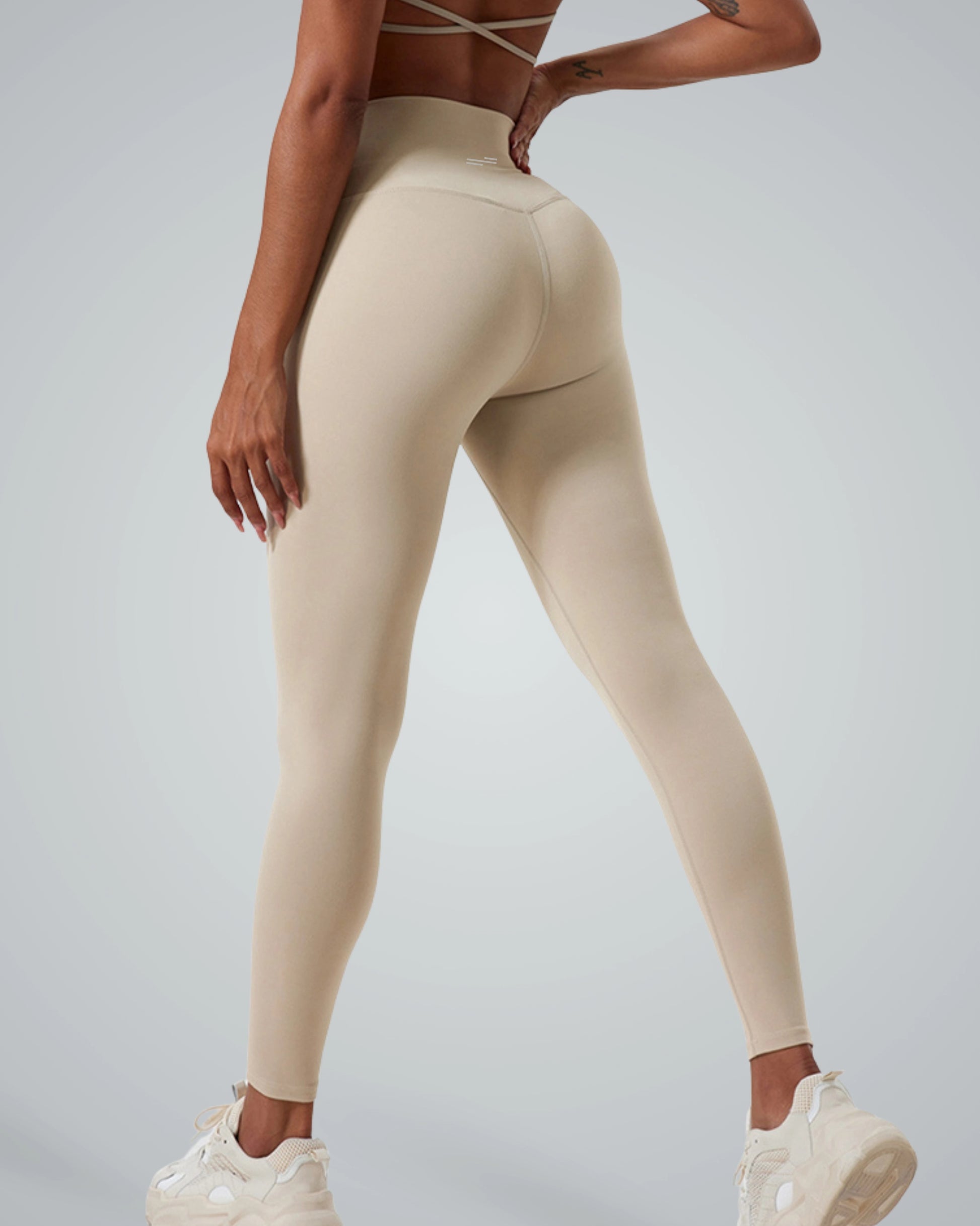 Bandsam UltraSkin Fit Leggings in beige showcasing stretch, comfort, and support ideal for yoga, workout, or everyday wear for women.