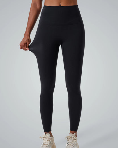 Bandsam UltraSkin Fit Leggings for women, black, high-waisted, showcasing stretch, comfort, soft fabric for yoga, workout, lounging, outings.