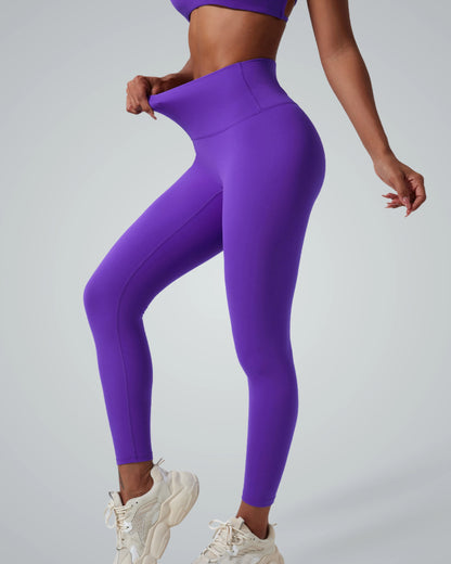 Bandsam UltraSkin Fit Leggings in purple, high-waisted for stretch and support, ideal for yoga, pilates, workout, and daily comfort.