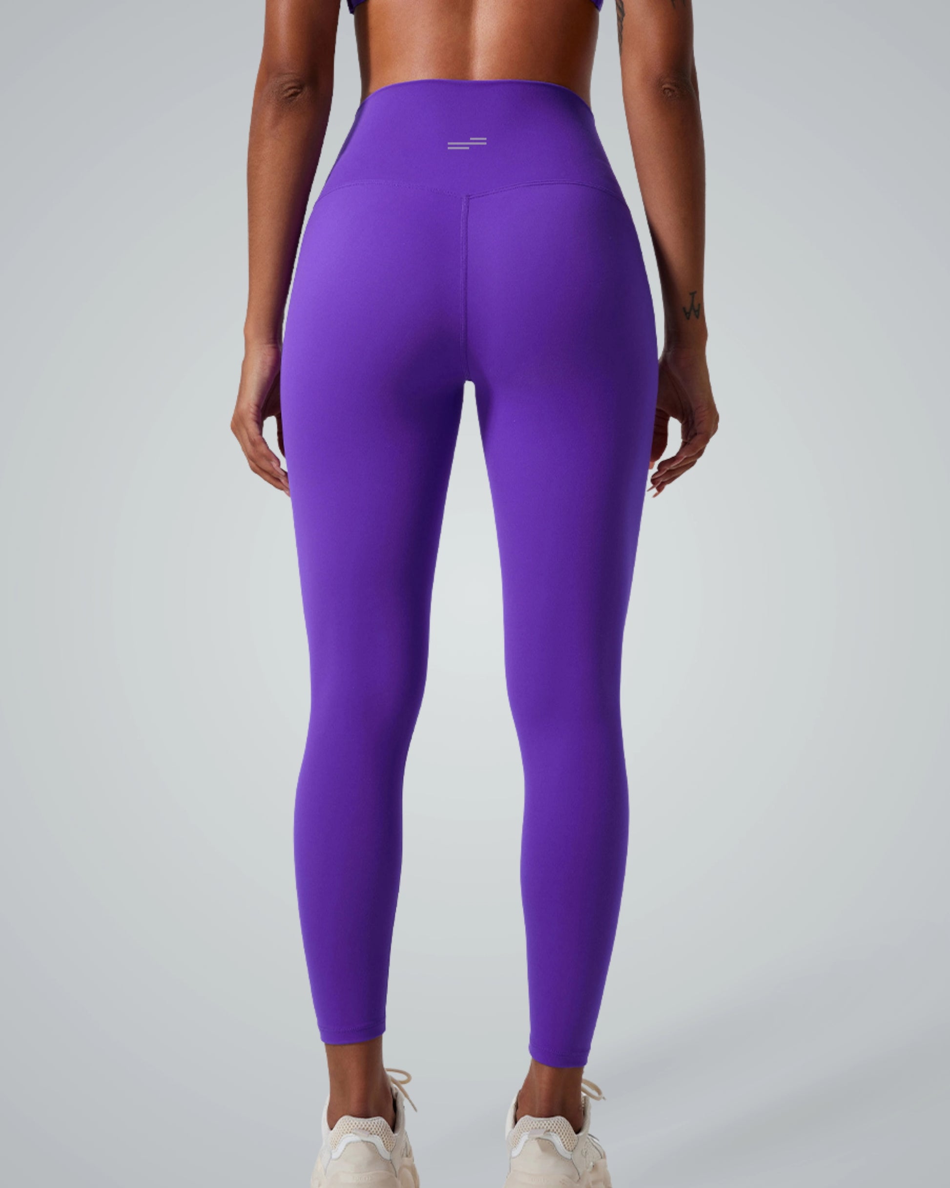 Bandsam UltraSkin Fit purple leggings showcasing high-waisted design, ideal for yoga, pilates, workout or everyday comfort and support.